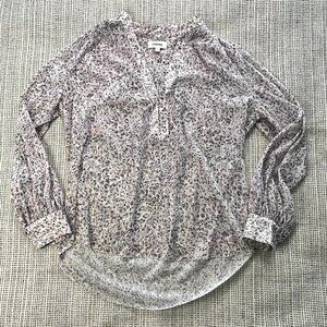 L'AGENCE Pink Leopard Long Sleeve Shirt Size M